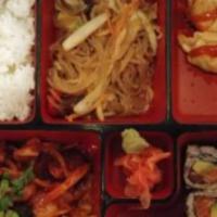 Spicy Pork Bento · Spicy. In our special Korean hot sauce. Bento plates come with steamed rice.