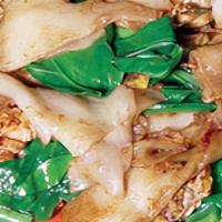 Pud See Ew · Your choice stir-fried with noodles, egg, Chinese broccoli & Thai thick soy sauce.