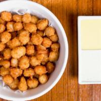 Popcorn Scallops · With wasabi ranch dipping sauce.