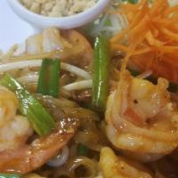 Pad Thai · Served with your choice of protein, stir fried with thin rice noodles, been sprouts, green o...
