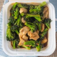 Broccoli On Wok · Stir fried meat of your choice with broccoli in oyster-soy sauce.