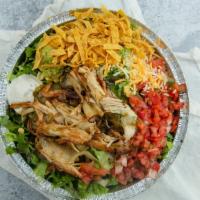 Chicken Green Chile Salad · Unique to Bajio Mexican grill. We start with our mesquite lime chicken, caramelized onions a...
