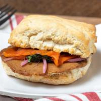 Vegan Sandwich · Mushroom field roast, Chao spicy vegan cheese, pickled onions, micro arugula, stout mustard,...