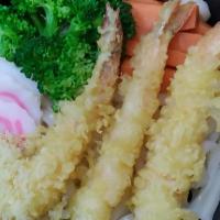Shrimp Tempura Udon · Udon noodle soup with 3 pcs of Shrimp Tempura