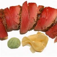 Tuna Tataki Roll · Spicy tuna roll topped with seared tuna