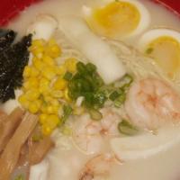 *Seafood Ramen · Shrimp, squid, crab stick, bamboo shoot, sweet corn, green onion, egg and noodle *These item...
