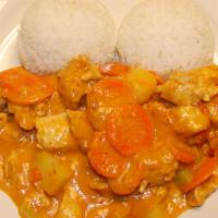 Thai Chicken  Curry  · Chicken, potato, carrots, celery, curry paste and coconut milk