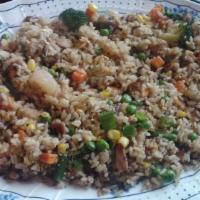 F5  Combo Fried Rice  · Chicken, Pork and Shrimp.