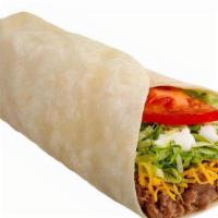 Soft Taco  · A soft flour tortilla filled with fat-free pinto beans, beef or chicken, topped with Cheddar...