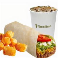 Combo #15 Soft Taco Mini Time Meal · A Mini Soft Taco, Small Tater-Fries™, and a small drink.