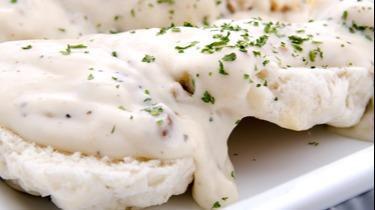 Full Buttermilk Biscuits & Gravy · Served with house made country gravy, Full Order 3 Biscuits