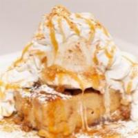 Bread Pudding · Warm brioche bread baked with our own custard, brown sugar, and candied pecans. Topped with ...