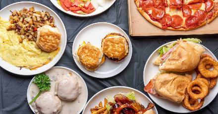 Come & Go Center Kitchen · Breakfast · Mediterranean · Pizza · Burgers