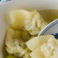 Wonton Soup · Veggie. Wonton and vegetables in clear soup.