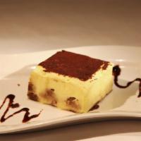 Tiramisu · A light and flavorful traditional italian dessert creamy mascarpone cheese filling an ladyfi...
