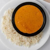 Panner Masala · Indian cheese in creamy tomato sauce. Served with bashmoti rice pilaf.