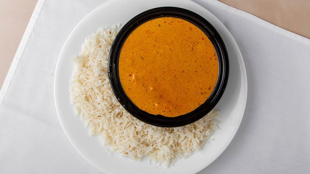 Panner Masala · Indian cheese in creamy tomato sauce. Served with bashmoti rice pilaf.