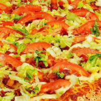 Blt Pizza · Bacon, lettuce, tomatoes, mayo, mozzarella.