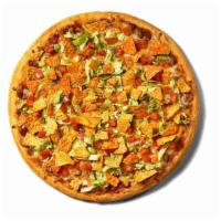 Taco Pizza · Our Taco Pizza starts with refried beans and salsa, beef or chicken, mozzarella cheese, and ...