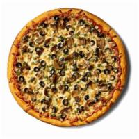 Veggie Pizza · Our Veggie Pizza starts with classic marinara and is topped with green peppers, onions, mush...