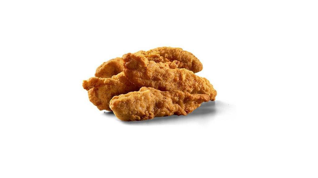 Chicken Tenders · Crispy, white meat chicken tenders ready for dipping in creamy ranch, BBQ or honey mustard.