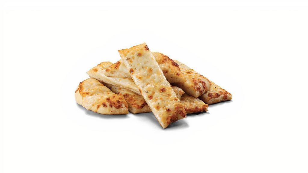 Cheesy Breadsticks · Each order starts with 8-sticks of made-from-scratch dough and a delicious garlic sauce topped with real mozzarella cheese. They are baked to perfection and served with a cup of marinara dipping sauce.