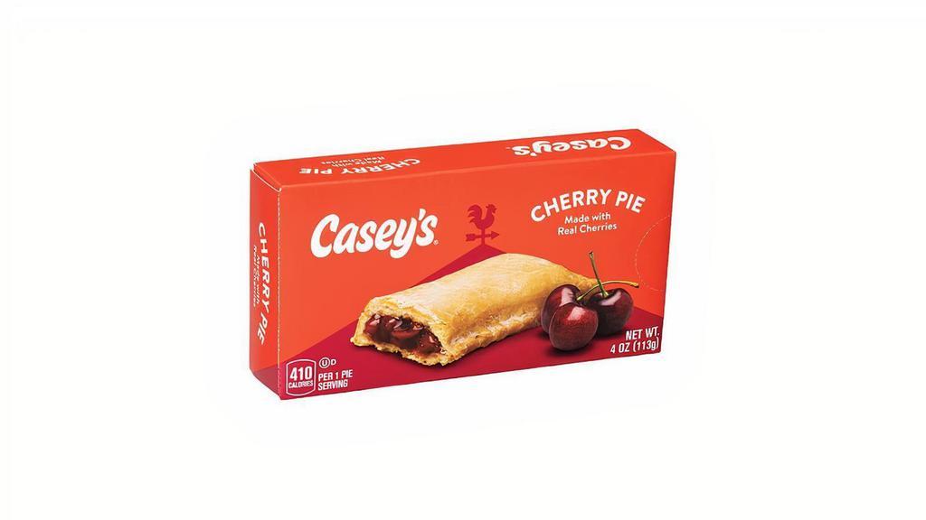 Casey'S Cherry Pie · Casey's Cherry Pie is the perfect dessert or sweet snack when you're on-the-go. This flakey, handheld pie is filled with a rich cherry filling and baked to a perfect golden brown. Order your Cherry Pie for delivery or pickup!