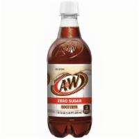 A&W Zero Sugar Rootbeer 20Oz · Made with aged vanilla. Naturally and artificially flavored. 0 calories and 0 sugar per bott...