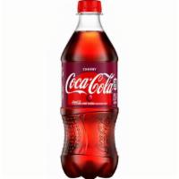 Coke Cherry 20Oz · Enjoy the crisp and refreshing taste of Coca-Cola with sweet, smooth cherry flavor.