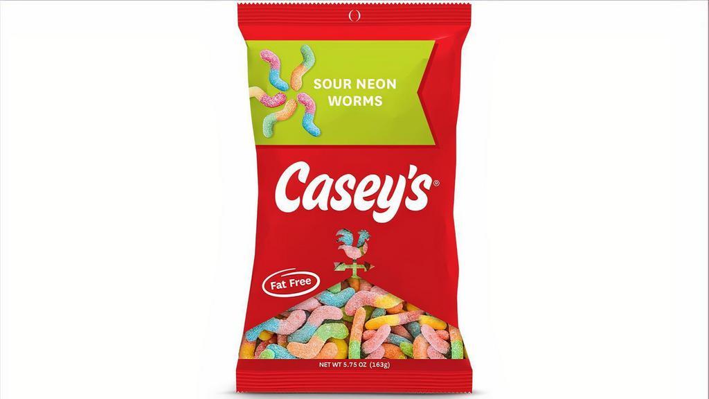  Casey'S Sour Neon Gummi Worms 5.75Oz · Our own sour neon worms are packed with flavor! Add one to your cart and enjoy this tasty treat.