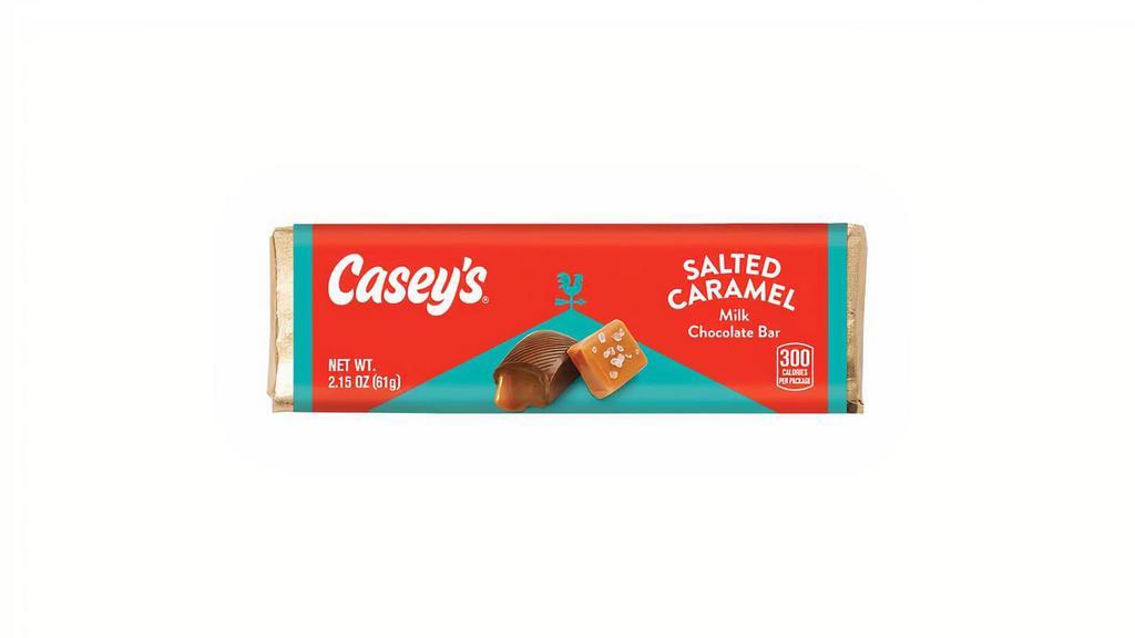 Casey'S Milk Chocolate Salted Caramel Bar 2.15Oz · Enjoy the silky-smooth Casey's Milk Chocolate Salted Caramel bar, filled with creamy Caramel and a dash of Sea Salt, for a luxurious treat.