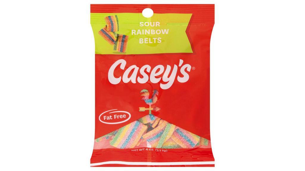 Casey'S Sour Rainbow Belts 3.5Oz · Now you can taste the rainbow with our own rainbow belts. Add one to your cart and enjoy this tasty treat.