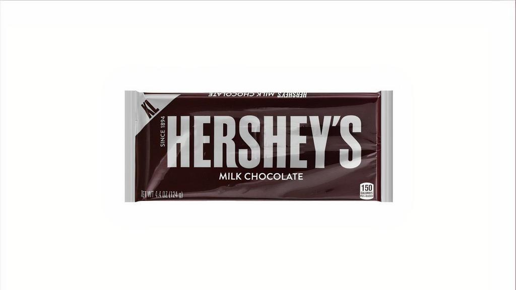 Hersheys Xl Milk Chocolate Bar 4.4Oz · Treat your friends, family, and yourself to the creamy, delicious taste of a HERSHEY'S Chocolate Bar. This versatile milk chocolate classic is perfect for savoring and sharing.