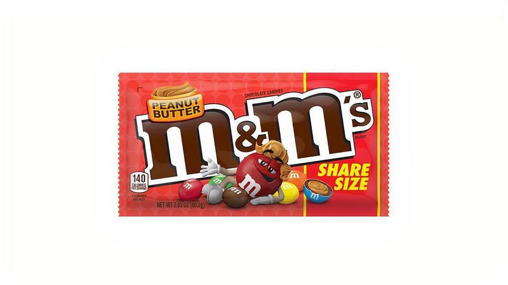 M&M'S Peanut Butter Share Size 2.83Oz · These popular chocolate candies are made with real peanut butter, milk chocolate and surrounded by a colorful candy shell!