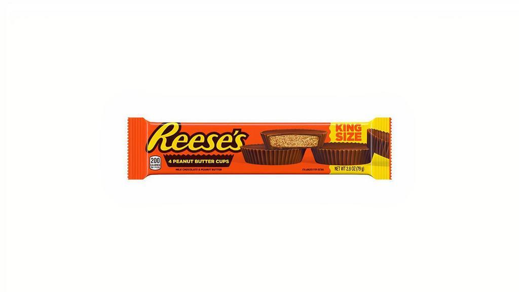 Reese'S Peanut Butter Cup King Size 2.8Oz · Get a king size combination of rich milk chocolate and smooth peanut butter flavors. This pack of four peanut butter cups is perfect for sharing.