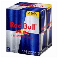 Red Bull Energy Drink 4 Pack 8.4Oz · Case of four 8.4 fl oz Red Bull Energy Drink cans. Red Bull Energy Drink's special formula c...