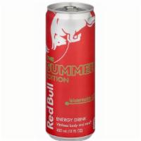 Red Bull Watermelon 12Oz · Single 12 fl oz can of Red Bull Energy Drink Red Edition . Red Bull Red Edition's special fo...