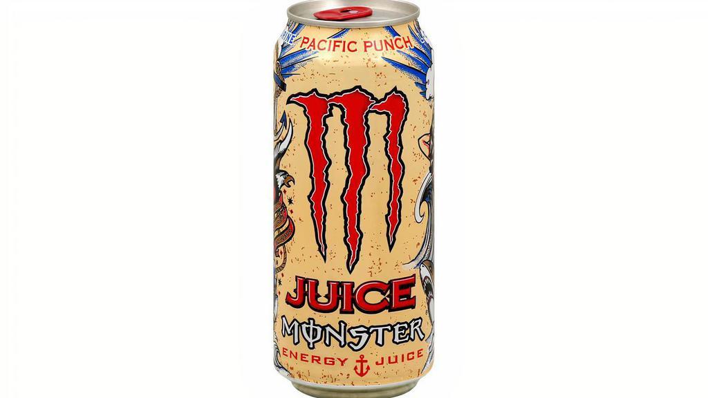 Monster Pacific Punch 16Oz · Typical punch it's not! Lighter, less sweet and more complex. A flavor as deep and wide as its namesake the great Pacific. Naturally we add our Monster Energy Blend to help put wind your sails and keep you steady and on course no matter how rough the seas.