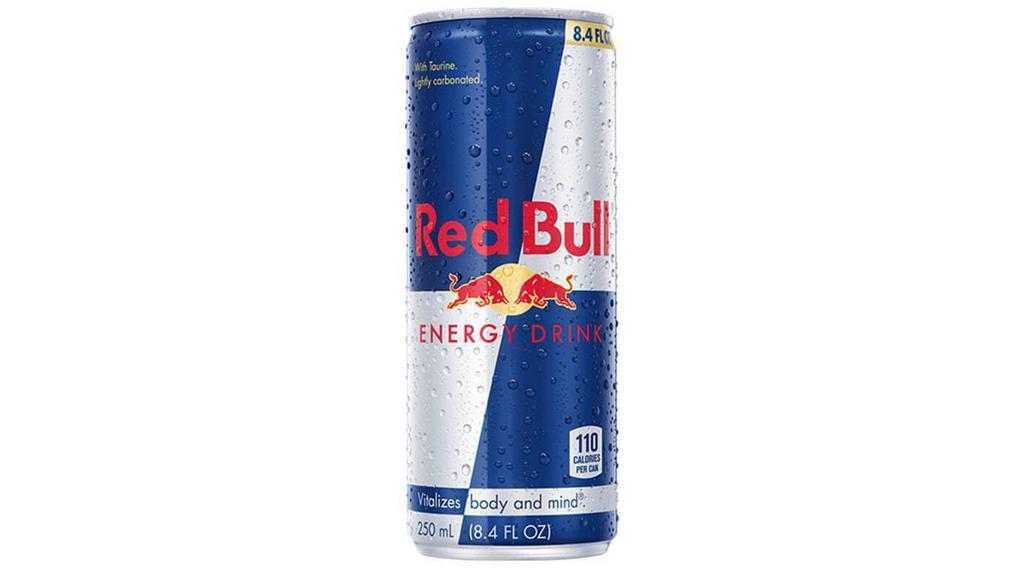 Red Bull Energy Drink 8.4Oz · Single 8.4 fl oz can of Red Bull Energy Drink . Red Bull Energy Drink's special formula contains ingredients of high quality: Caffeine, Taurine, some B-Group Vitamins, Sugars. One 8.4 fl oz can of Red Bull Energy Drink contains 80 mg of caffeine, about the same amount as in a cup of home-brewed coffee. Vitalizes Body and Mind.
