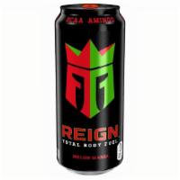 Reign Melon Mania 16Oz · Blended with BCAAs, Natural Caffeine, CoQ10, and electrolytes, Reign™ Total Body Fuel is des...