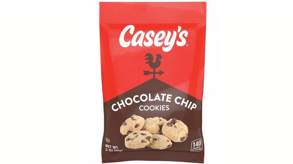 Casey'S Chocolate Chip Cookies 3Oz · Order or pickup Casey's bakery-style Chocolate Chip Cookies. Satisfying & bite-size, so good! Perfect for sharing, or a sweet treat along with your meal. Order them for pick up or delivery today, and don't forget the milk!