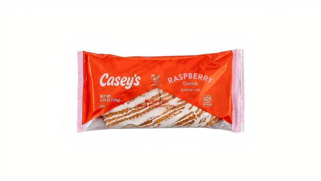 Casey'S Raspberry Danish 4.25Oz · Casey's Raspberry Danish is the perfect sweet treat when you need an afternoon pick-me-up. A soft and flavorful danish, filled with raspberry jam, and coated in a sweet icing. Order your Raspberry Danish for delivery or pickup!