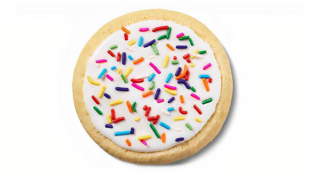 Iced Sugar Cookie · The same sugar cookie that you love, topped with delicious frosting. The perfect combo. If ordering more than 2 dozen cookies, please order 24 hours in advance.