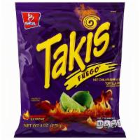 Barcel Takis Fuego 4Oz · Takis Fuego ® Chips are the taste of fire. A bite of lava. Like firewalking with your tongue...