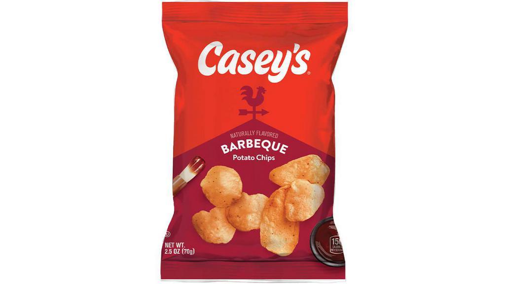 Casey'S Bbq Chips 2.5Oz · Casey's BBQ Chips are the perfect side or snack for any occasion. These light and crispy chips are seasoned with a flavorful and smoky BBQ seasoning. Order your Casey's BBQ Chips for delivery or pickup!