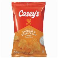 Casey'S Cheddar & Sour Cream Chips 6Oz · Looking for the perfect side or snack? Grab a bag of light and crispy Casey's Cheddar & Sour...