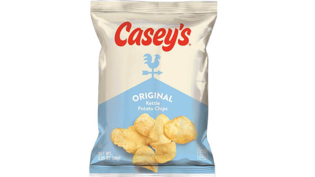 Casey'S Original Kettle Chips 2.25Oz · Casey's Original Kettle Chips are the perfect side or snack for any occasion. These perfectly crunchy chips are seasoned with just the right amount of salt for a simple and delicious flavor. Order your Casey's Original Kettle Chips for delivery or pickup!
