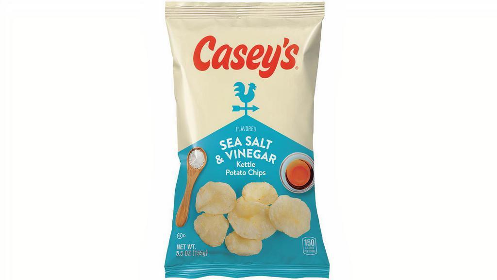 Casey'S Salt & Vinegar Kettle Chips 5.5Oz · These kettle cooked potato chips are the perfect blend of sea salt and vinegar, creating an excellent crunchy snack or side for your favorite Casey's sandwich.