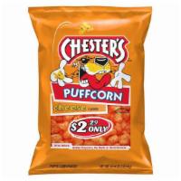 Chester'S Cheese Puffcorn 4.25Oz · When CHESTER CHEETAH puts his name on a snack, you can count on a bold and cheesy flavor lik...
