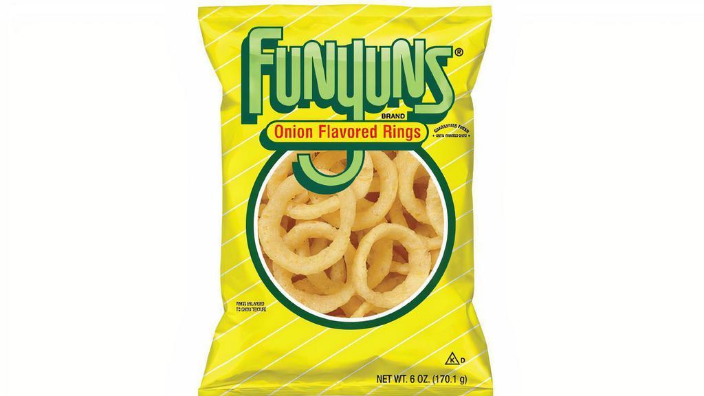 Funyuns 6Oz · FUNYUNS Onion Flavored Rings are a deliciously different snack that's fun to eat, with a crisp texture and zesty onion flavor. Next time you're in the mood for a tasty treat that's out of the ordinary, try FUNYUNS Onion Flavored Rings.